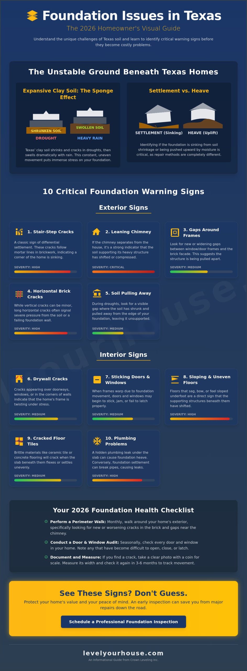 10 Critical Signs of Foundation Issues: The 2026 Texas Homeowner Checklist