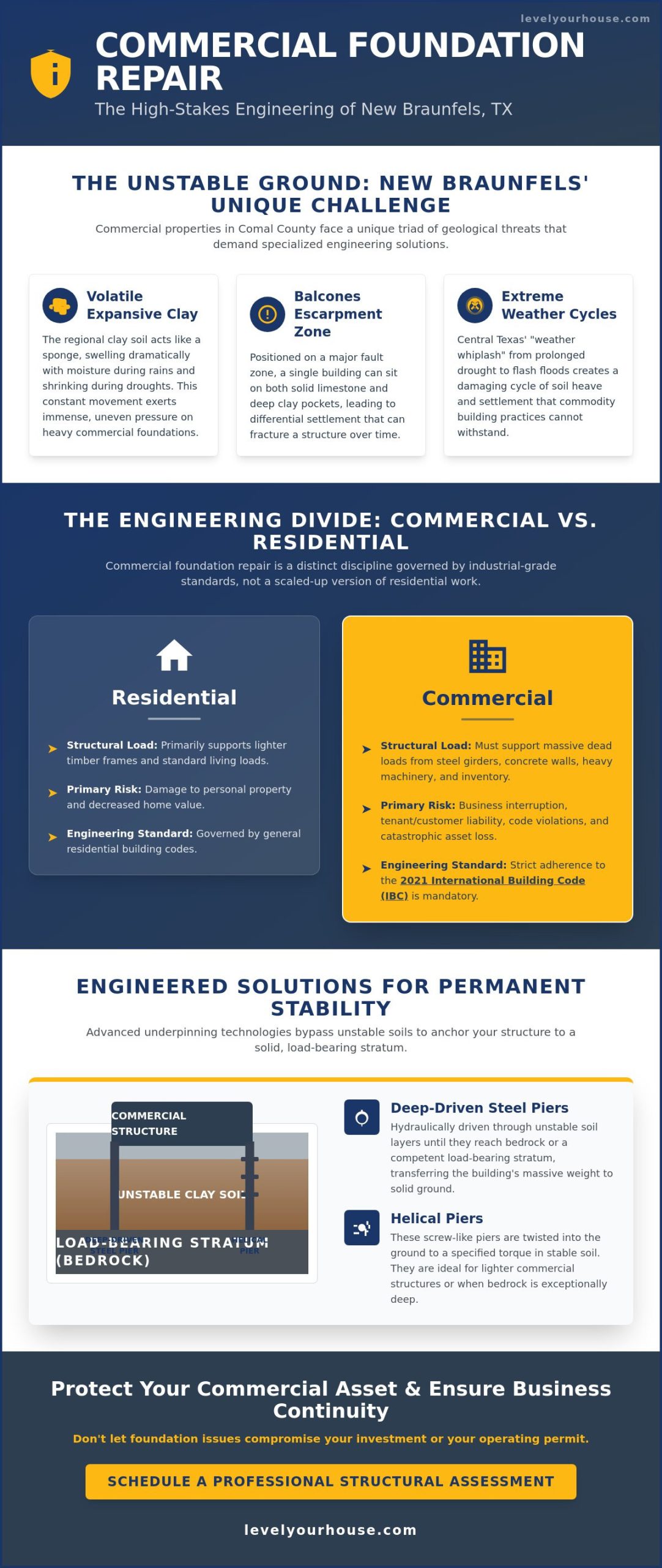 Commercial Foundation Repair in New Braunfels: Professional Texas Solutions for 2026