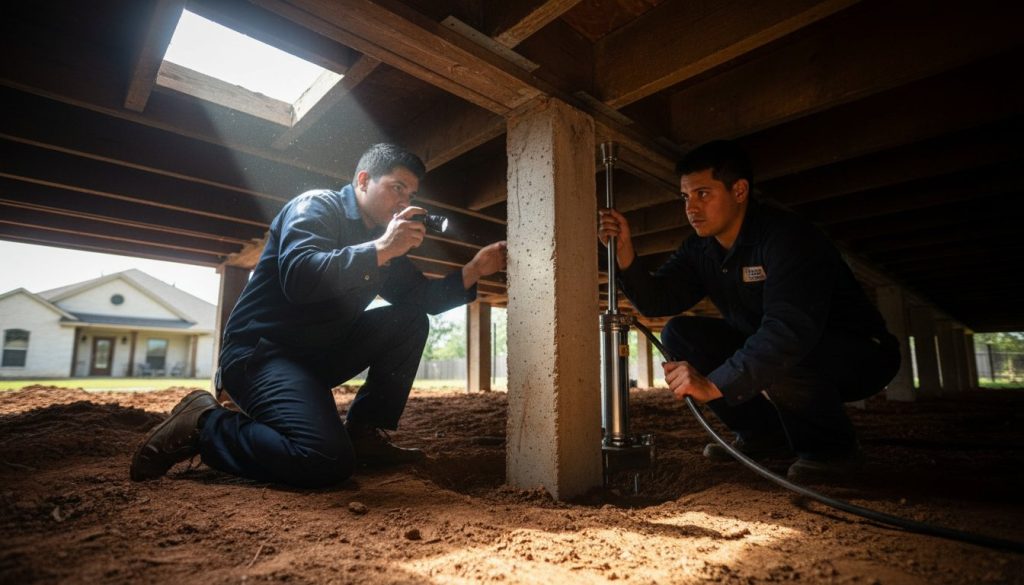 Concrete slab foundation repair services in Hutto, TX