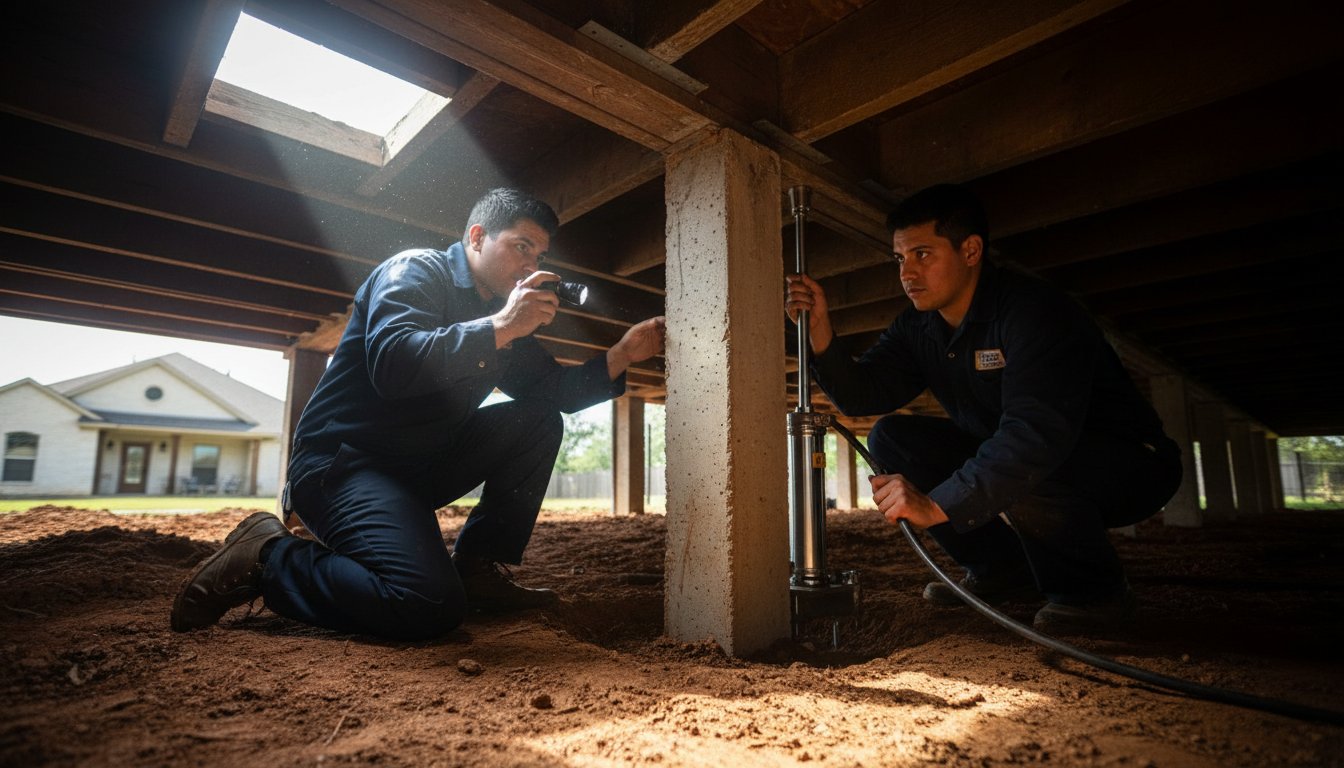 Concrete slab foundation repair services in Hutto, TX