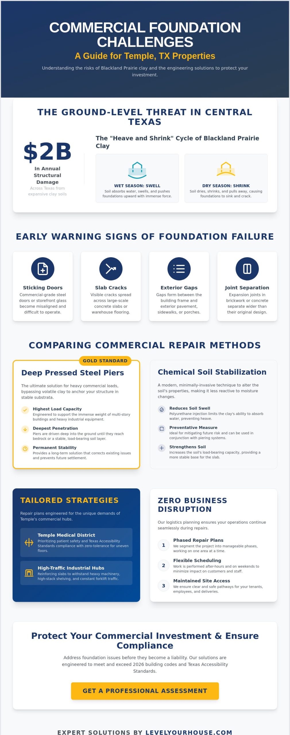 Commercial Foundation Repair in Temple, TX: The 2026 Property Owner’s Guide