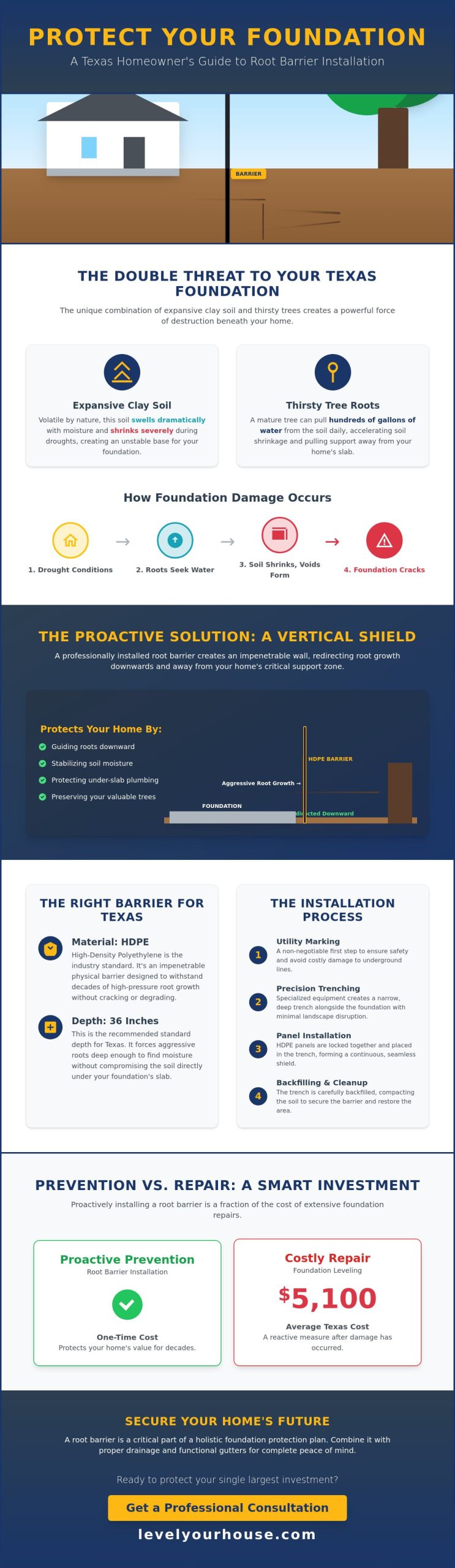 Root Barrier Installation: The 2026 Guide to Protecting Your Texas Foundation