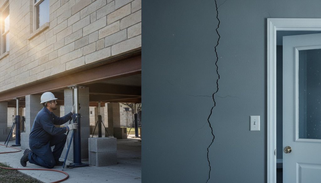Concrete foundation crack repair in Round Rock, TX