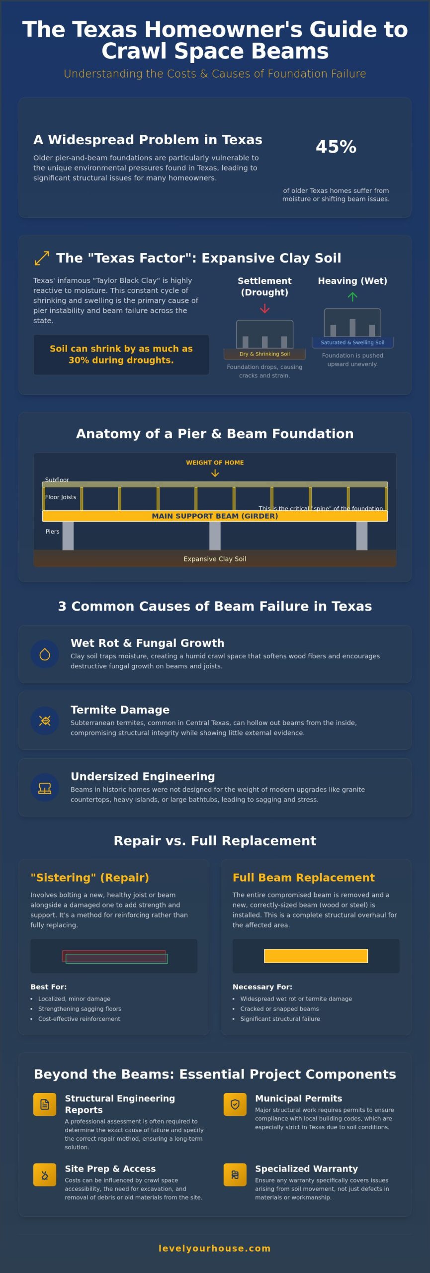 Cost to Replace Beams in Crawl Space: 2026 Texas Homeowner Guide