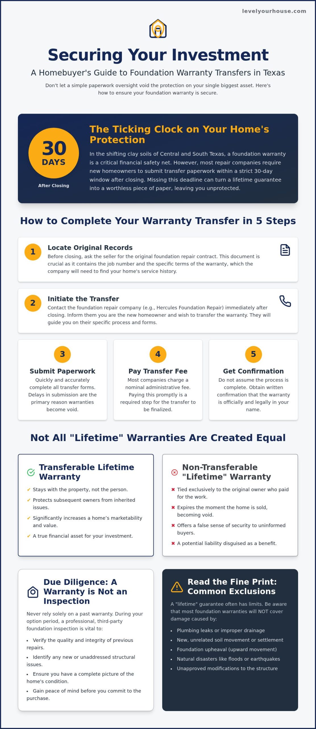 Hercules Foundation Repair Warranty Transfer: A 2026 Guide for Texas Homeowners