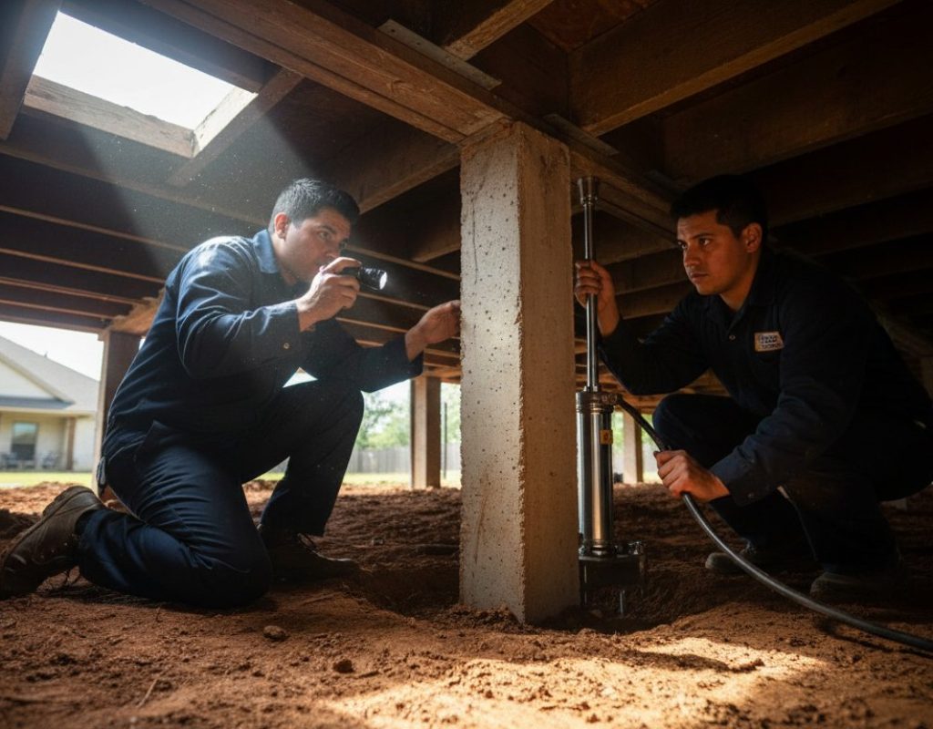 Concrete slab foundation repair services in Hutto, TX