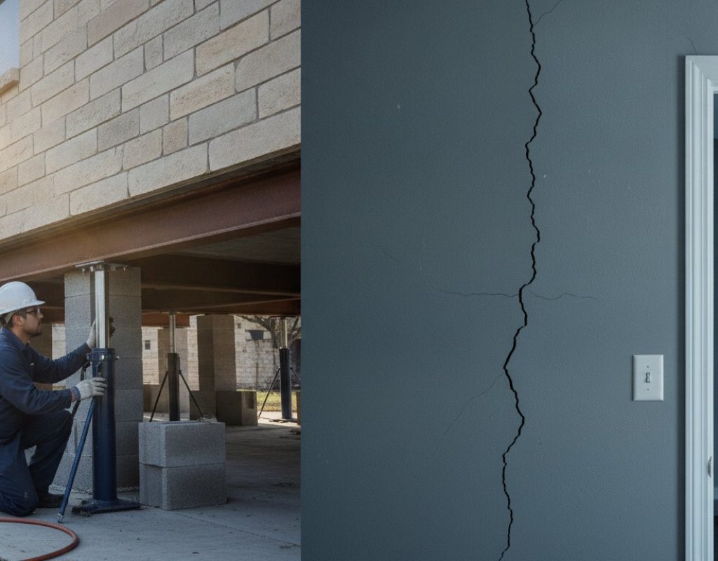 Concrete foundation crack repair in Round Rock, TX