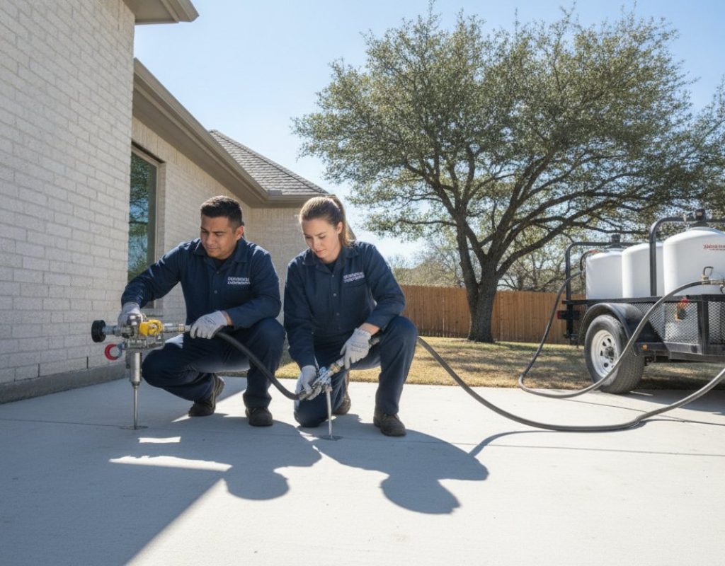 Crown Leveling Inc performing Foundation Repair in Victoria, TX